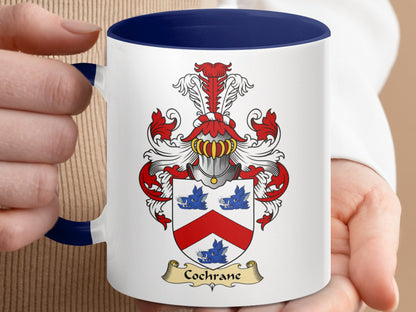 Clan Cochrane Scottish Coat of Arms Accent Coffee Mug - Living Stone Gifts