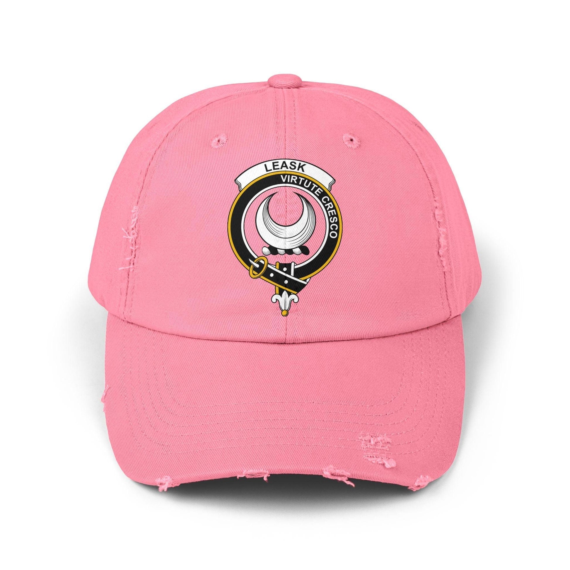 Leask Clan Crest Scottish Distressed Baseball Cap - Celtic Ancestry Gifts