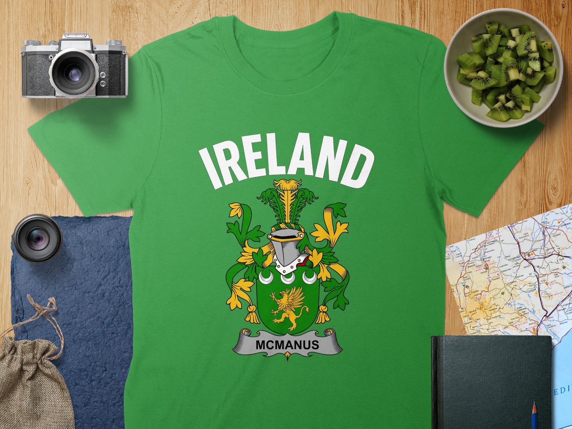 Ireland McManus Family Crest Design T-shirt