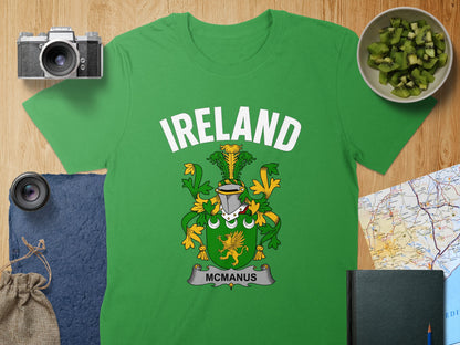 Ireland McManus Family Crest Design T-shirt