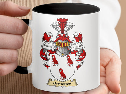 Stylish Ormeston Scottish Clan Coat of Arms Mug - Living Stone Gifts