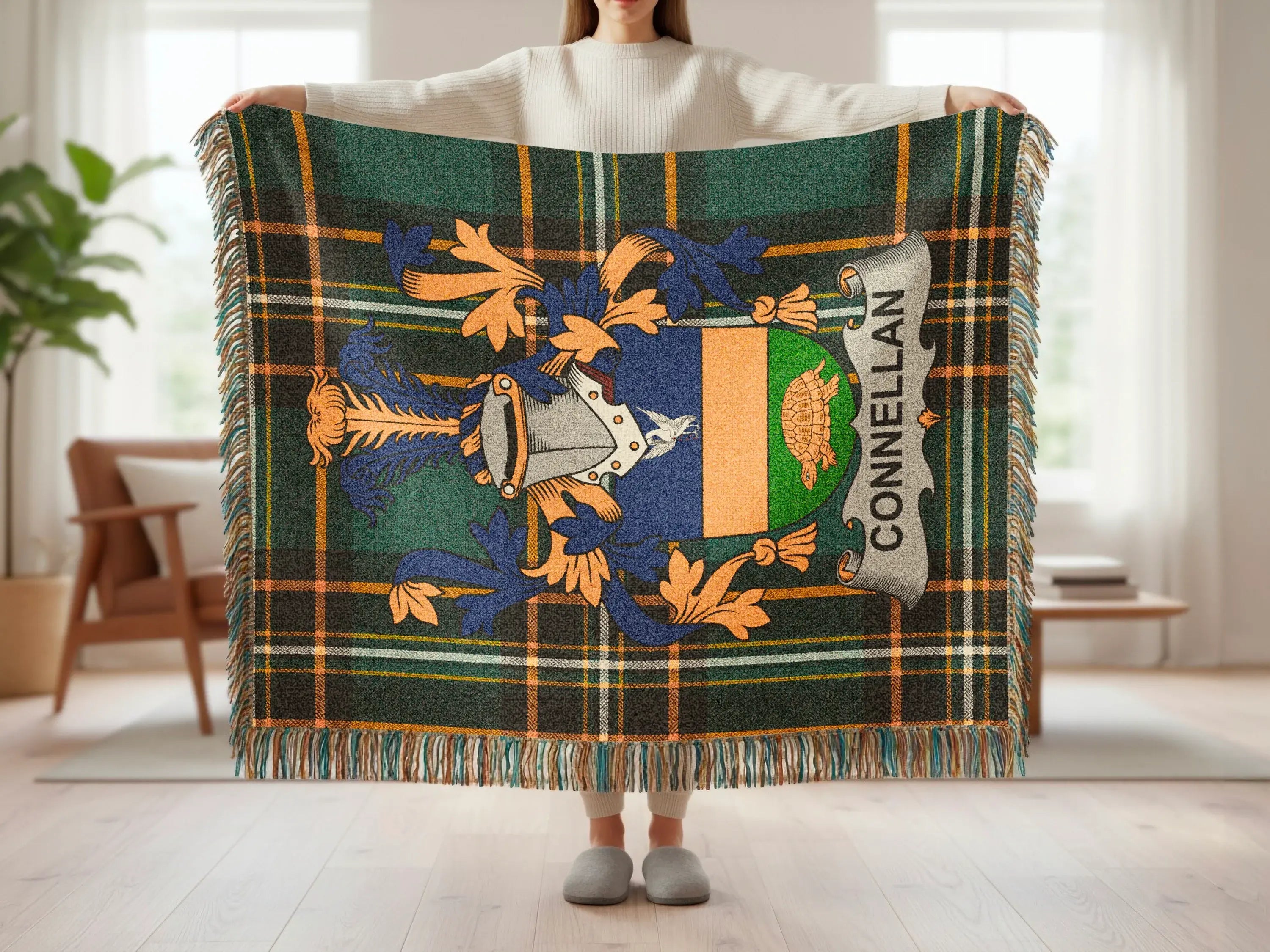 Connellan Plaid Tartan Crest Blanket product type