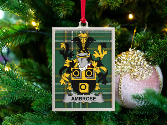 Custom Ambrose Family Crest Christmas Ornament product type
