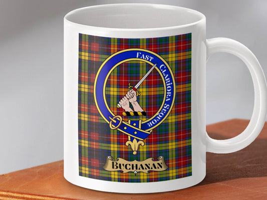 Clan Buchanan Scottish Tartan Crest Mug product type