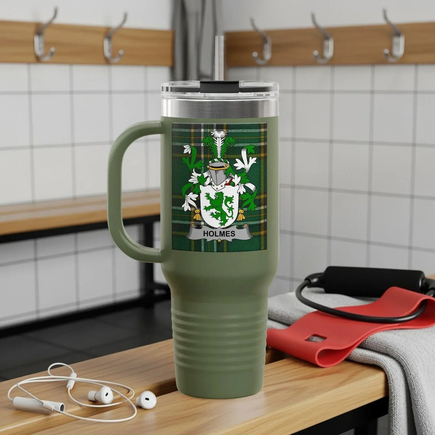 Personalized Green Holmes Family Crest Mug product
