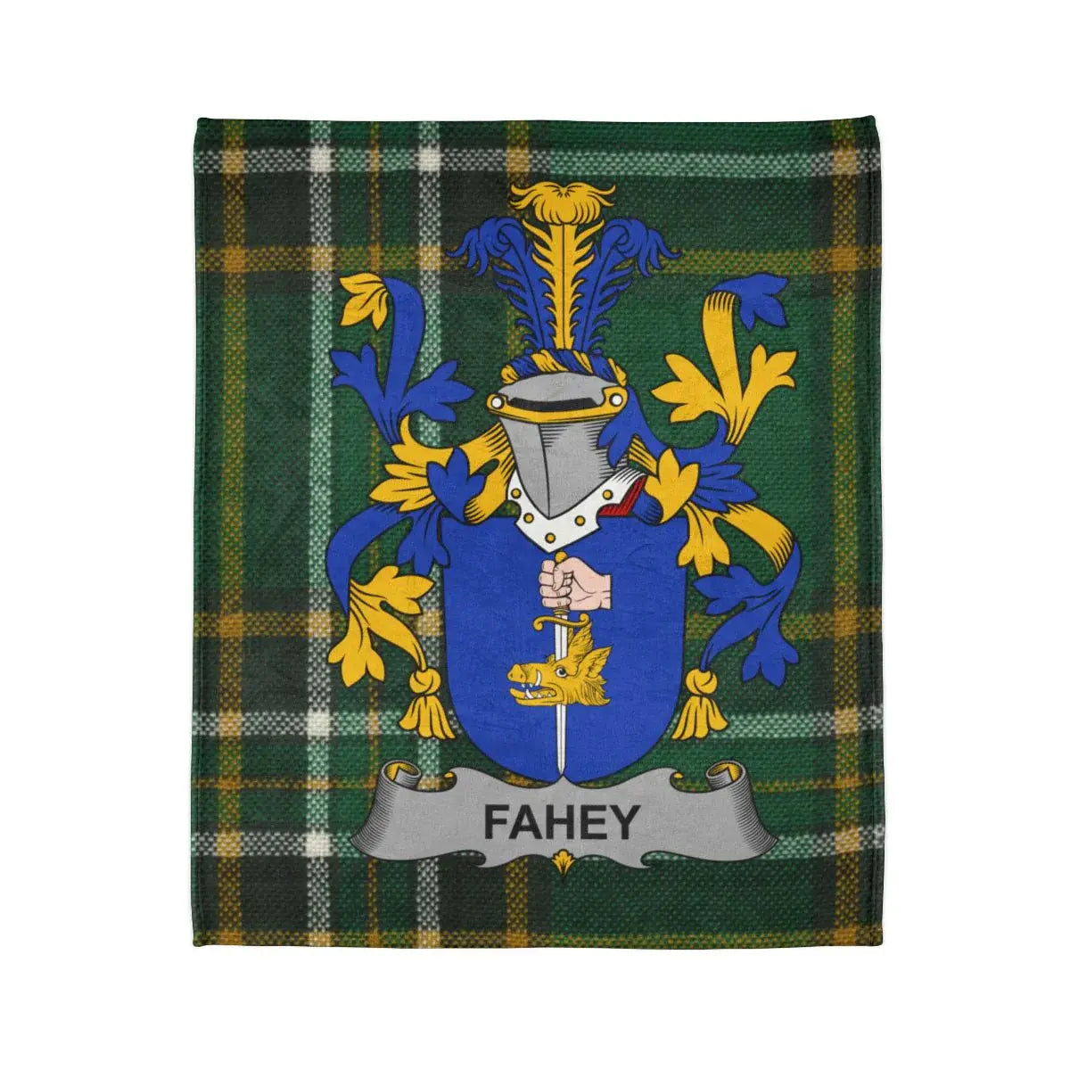 Fahey Coat of Arms Plaid Pattern Blanket product