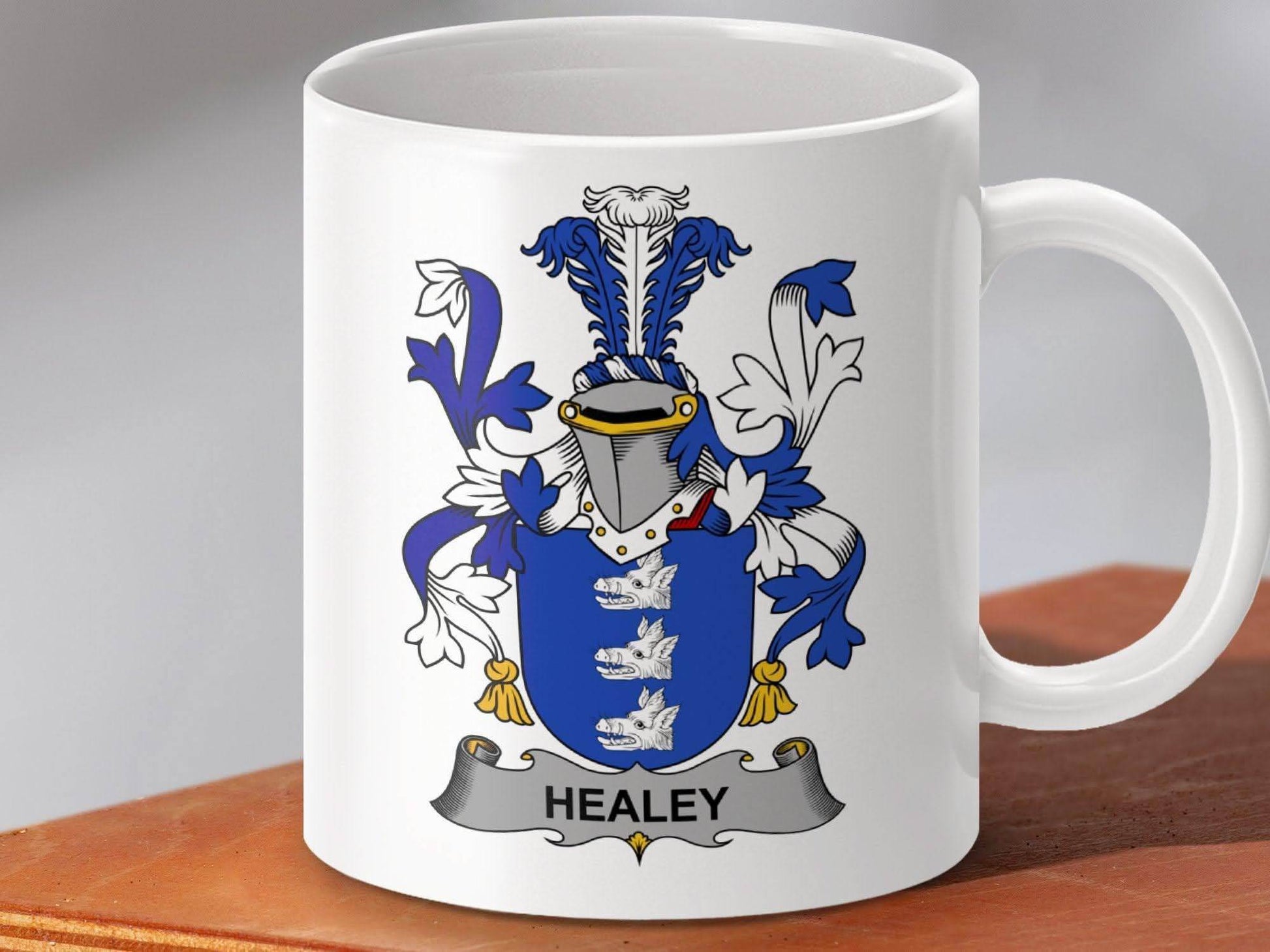 Healey Surname Irish Family Crest Mug - Celtic Ancestry Gifts