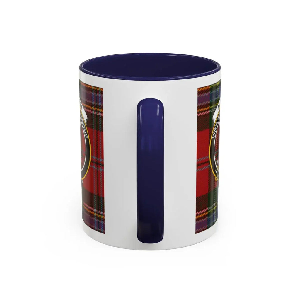 MacLean clan tartan patterned mug with emblem print — 11oz ceramic coffee cup