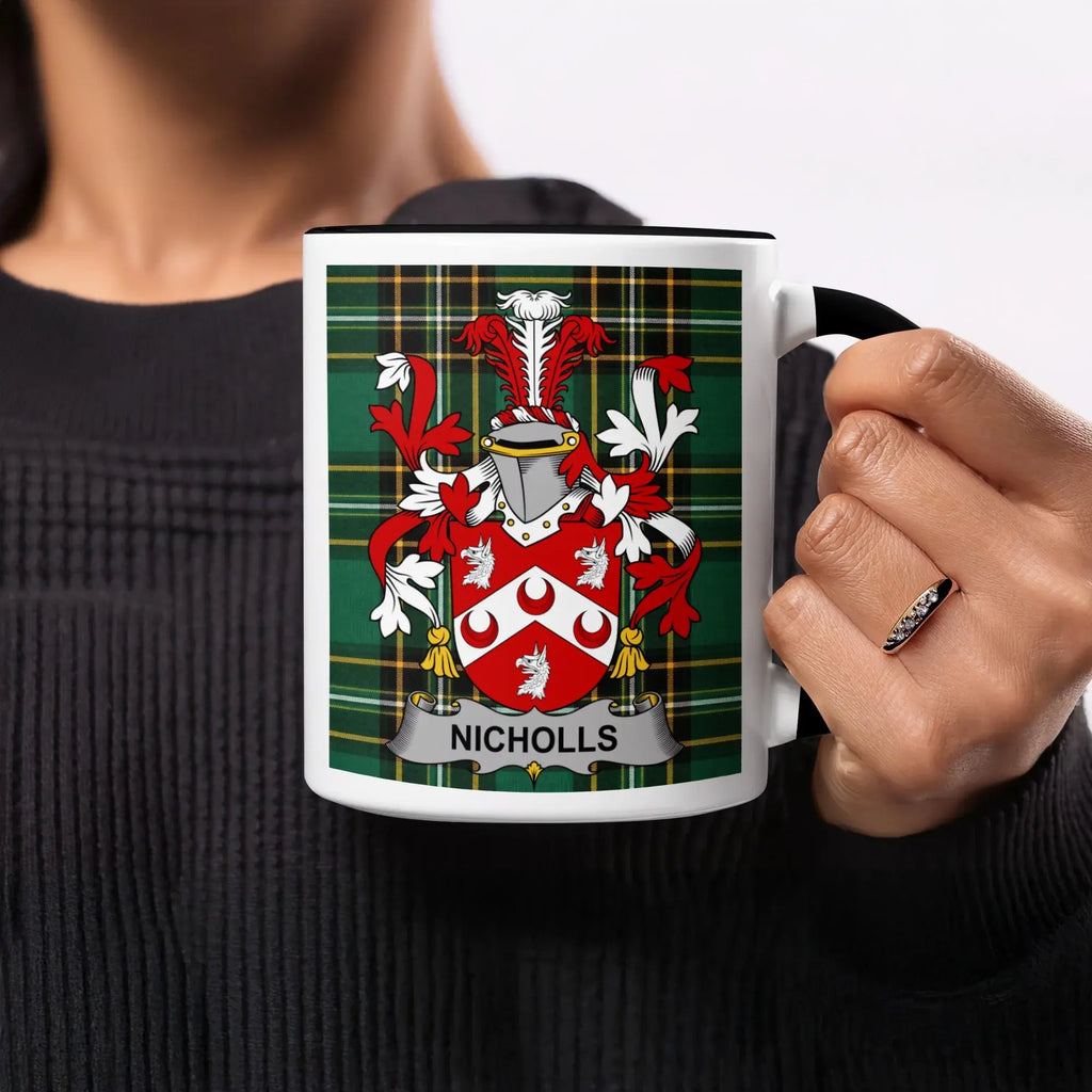 Nicholls Irish heritage mug with black handle and interior