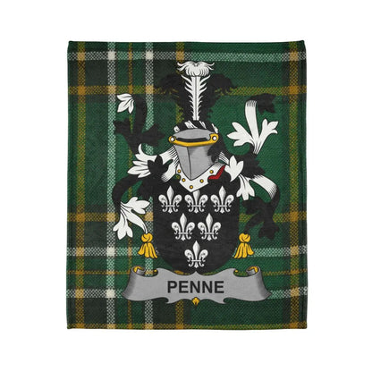 Penne Family Crest Plaid Blanket Unique Heritage Product