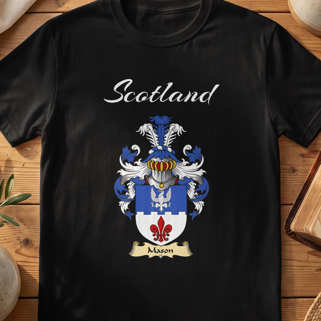 Mason Scottish family shield T-shirt in Black
