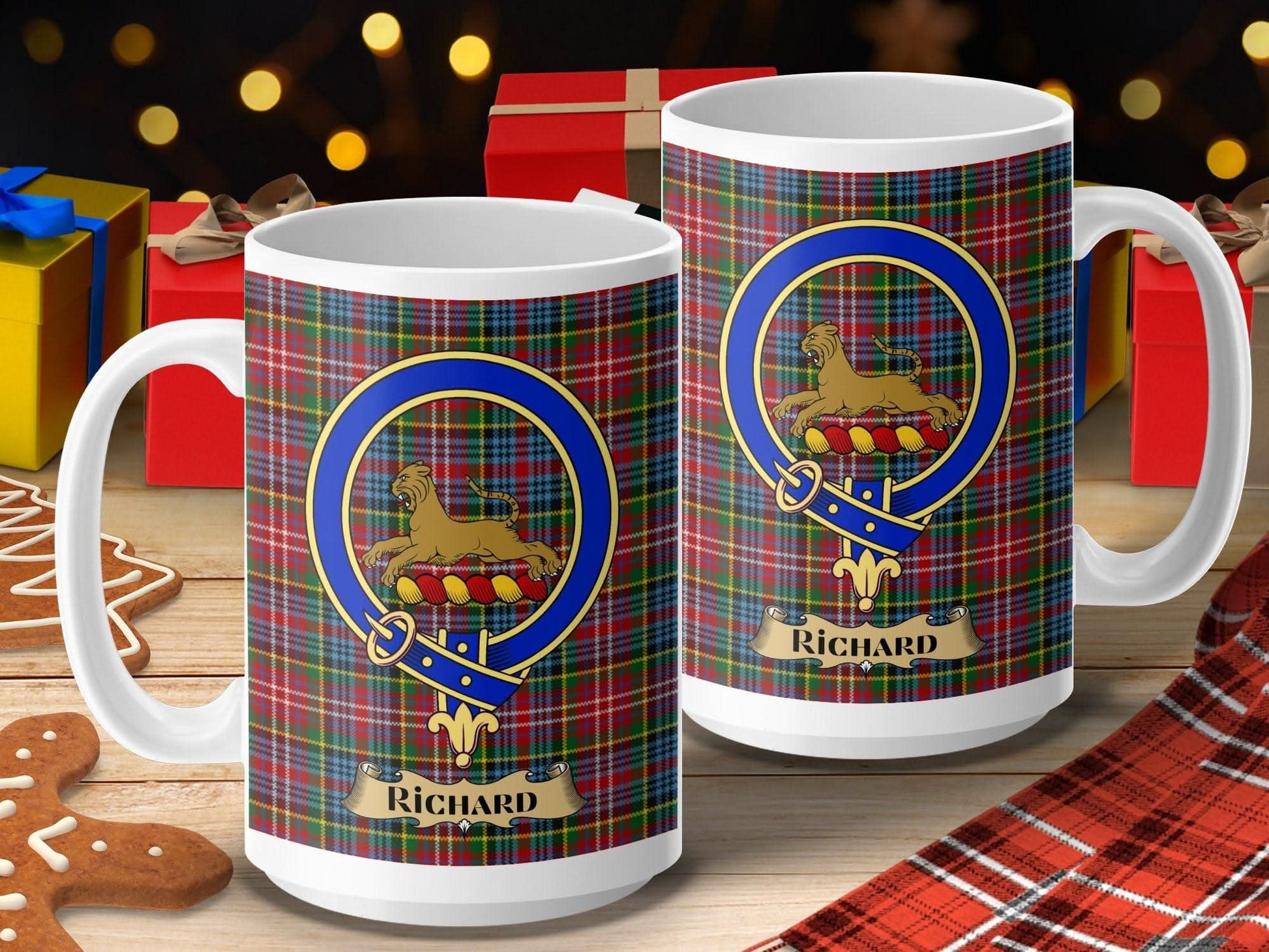 Custom Clan Tartan Mug with Family Crest product type
