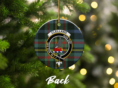 Clelland Non Sibi Crest Tartan Christmas Ornament product