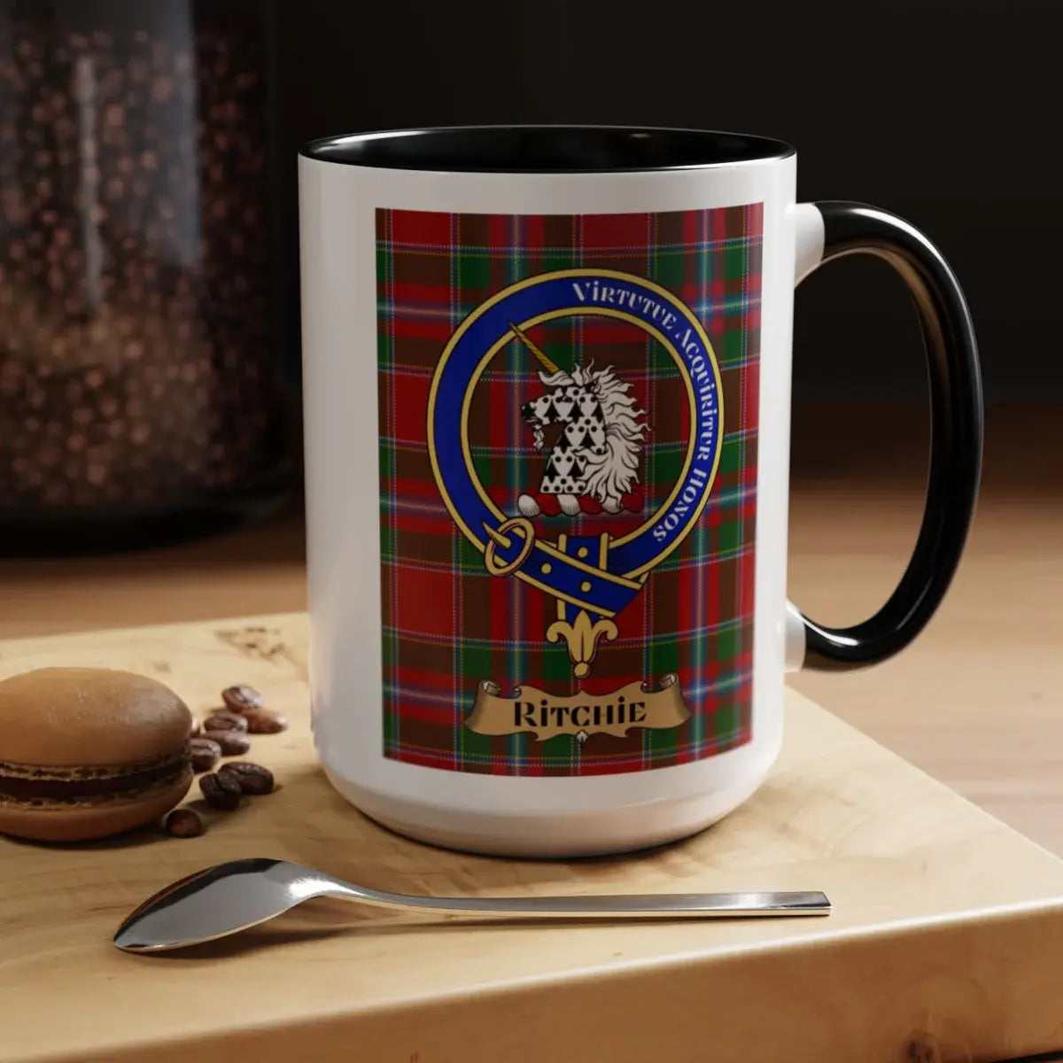 Virtute Acquiritur Honos Ritchie Clan Crest Mug