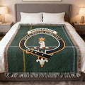 Henderson clan tartan woven blanket — 100% cotton with Sola Virtus Nobilitat clan crest design