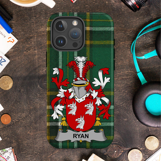 Ryan Irish Surname Family Crest Cell phone cover - Celtic Ancestry Gifts