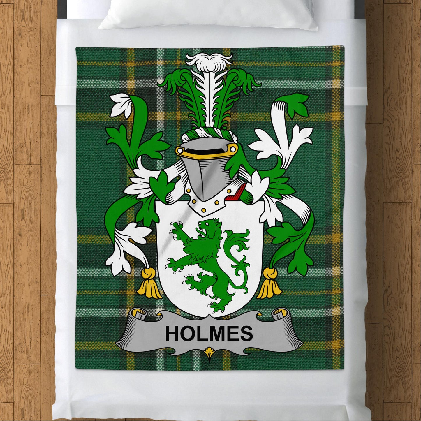 Holmes Surname Irish Tartan Throw Blanket - Living Stone Gifts