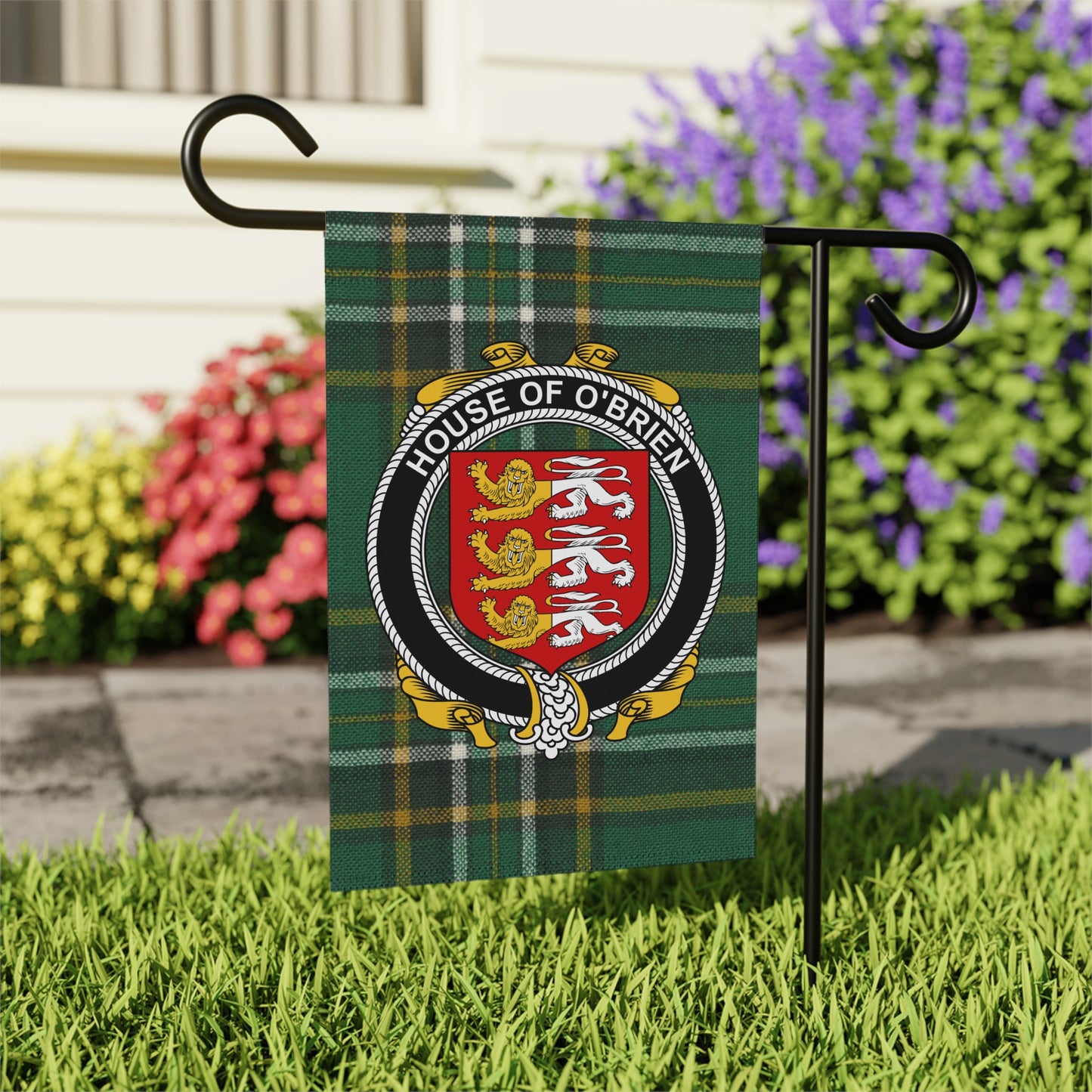 House of O'Brien Plaid Crest Decor Flag
