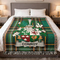 Conroy Family Crest Green Tartan Blanket product type