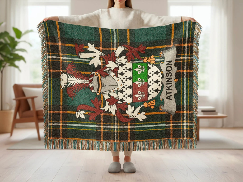 Atkinson Tartan Crest Pattern Decorative Throw Blanket product type