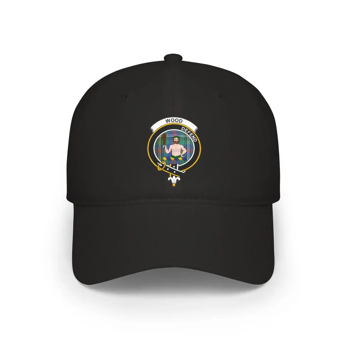Wood Defend Embroidered Black Baseball Cap