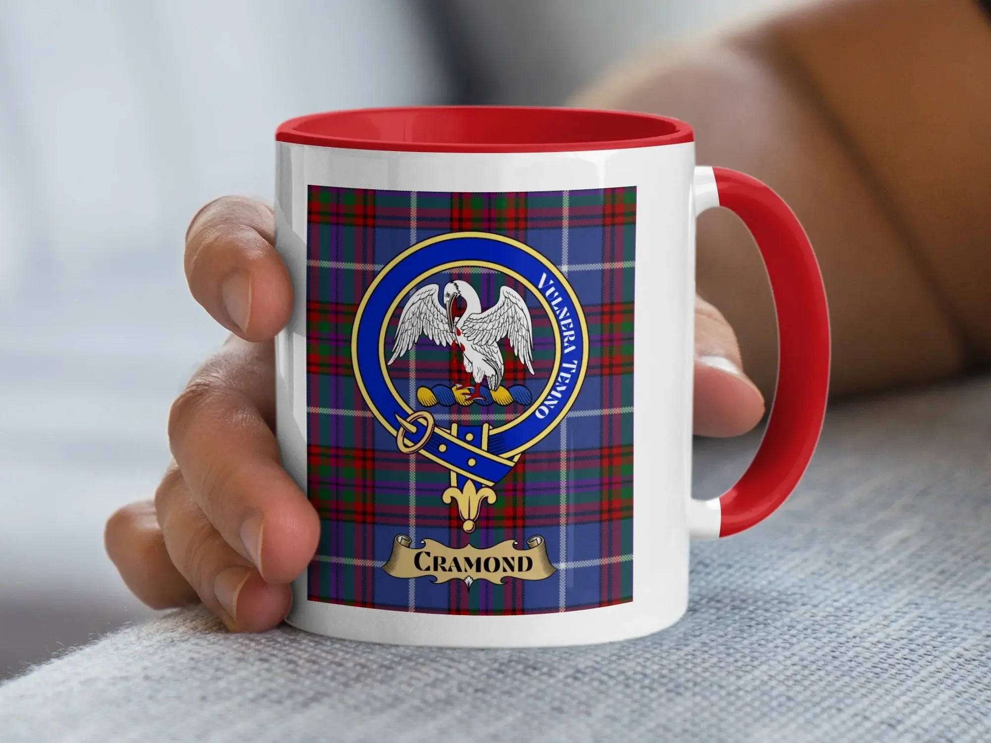 Cramond family crest ceramic mug for everyday coffee and tea