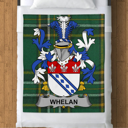 Whelan Surname Irish Tartan Throw Blanket - Living Stone Gifts