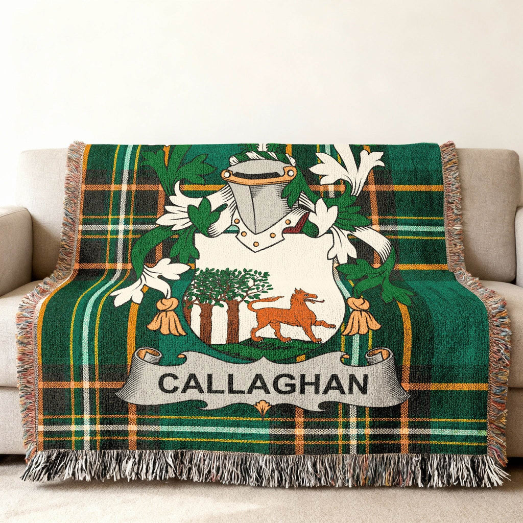 Callaghan Family Crest Plaid Green Orange Throw product type