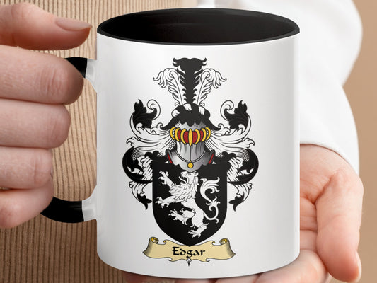 Clan Edgar Scottish Coat of Arms Shield Coffee Mug - Living Stone Gifts