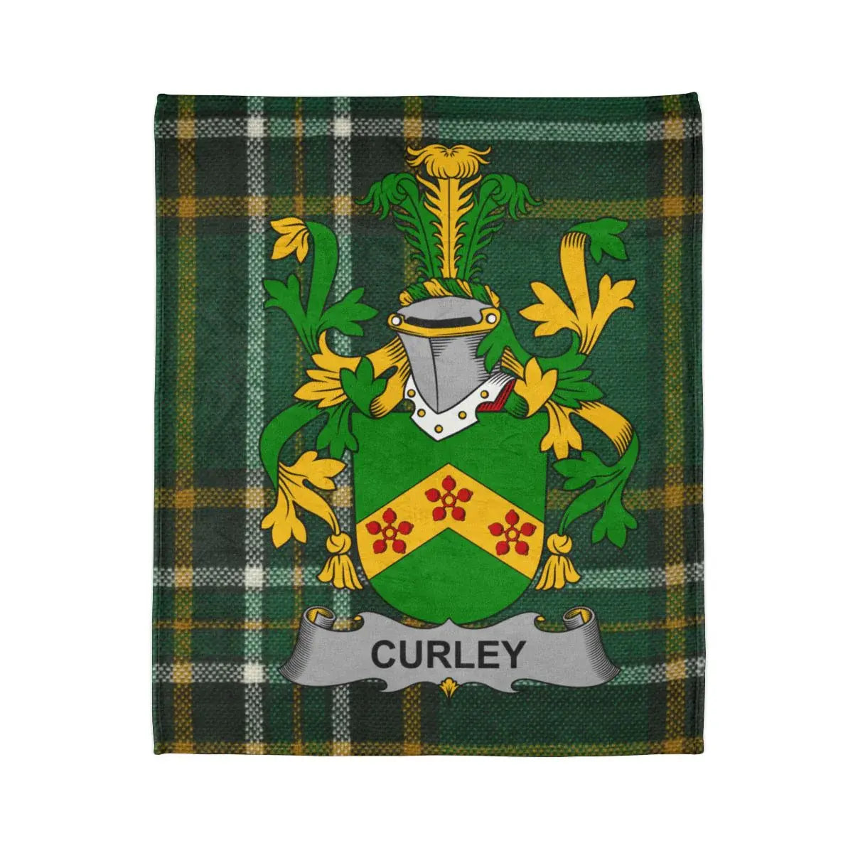 Curley Family Crest Plaid Fleece Blanket product