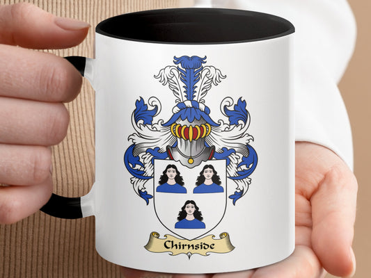 Clan Chirnside Scottish Coat of Arms Accent Mug - Living Stone Gifts