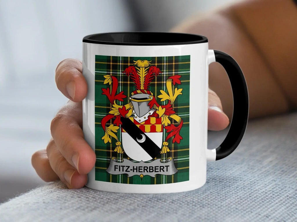 Fitz-Herbert Irish family crest black accent mug
