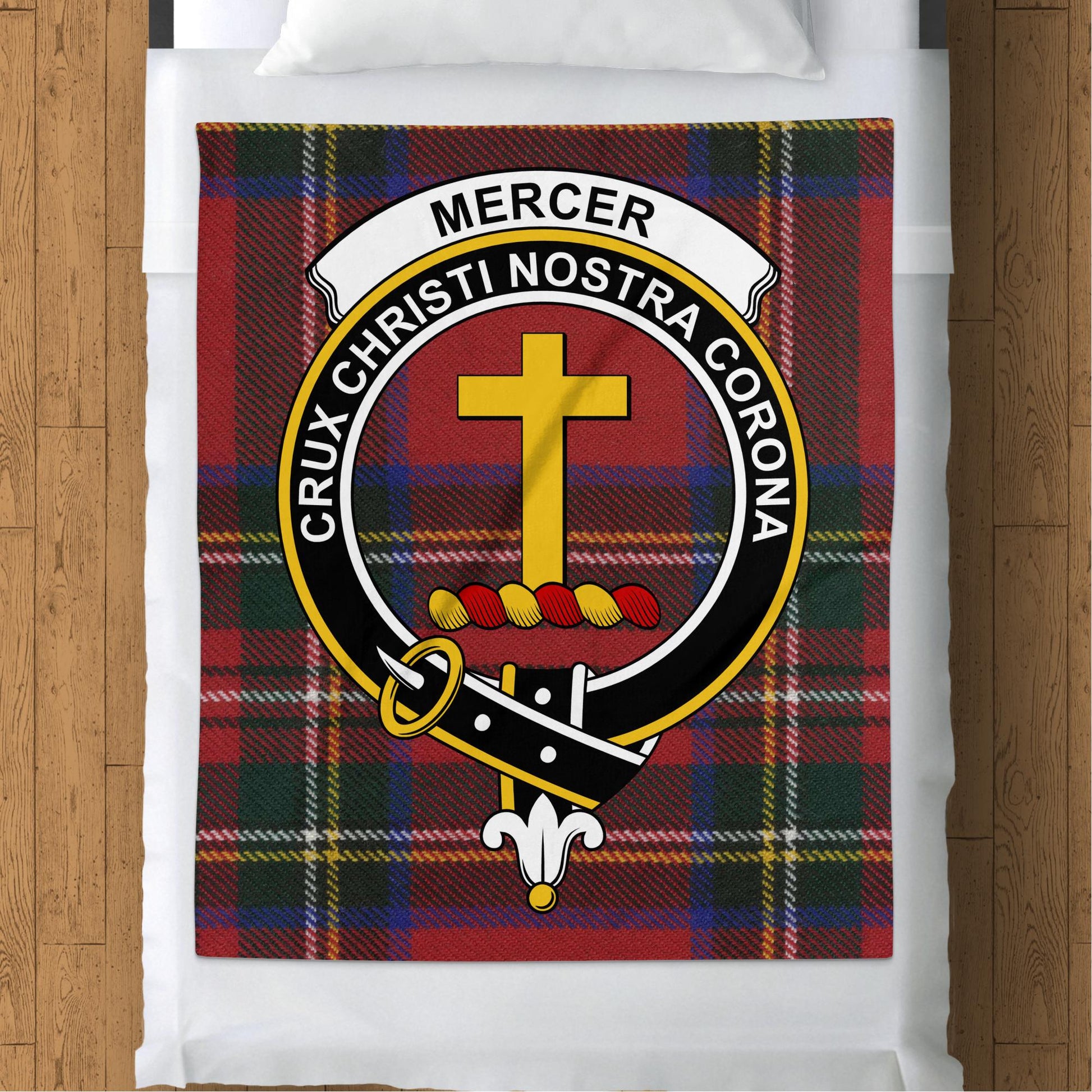 Scottish Clan Mercer Tartan Throw Blanket - Living Stone Gifts