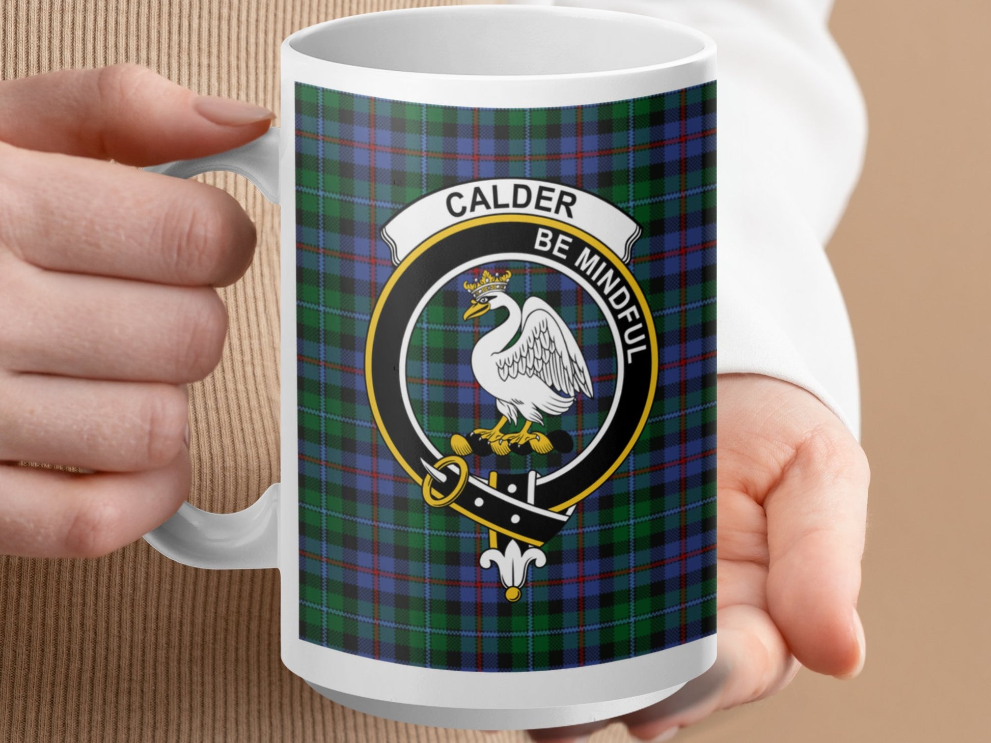 Calder Be Mindful Scottish Clan Crest Mug - Living Stone Gifts