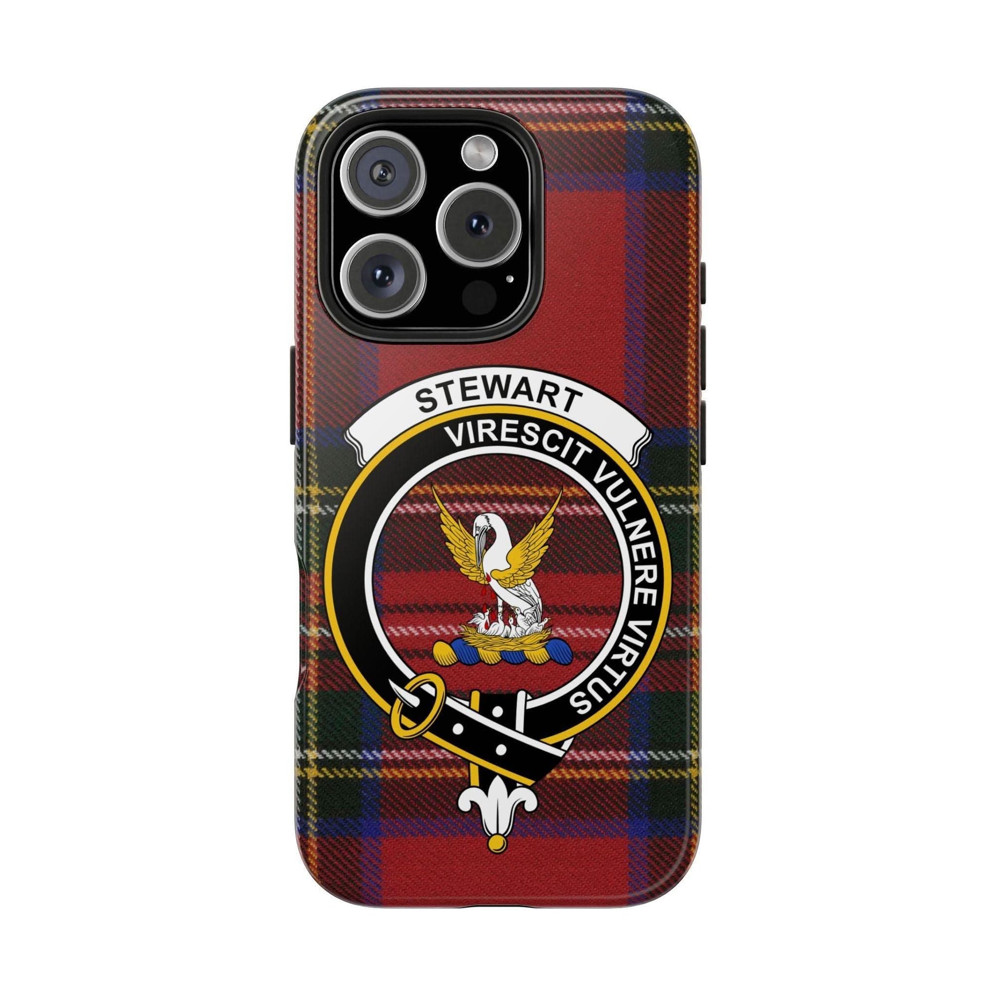 Stewart Tartan Clan Crest Cell Phone Case - Celtic Ancestry Gifts
