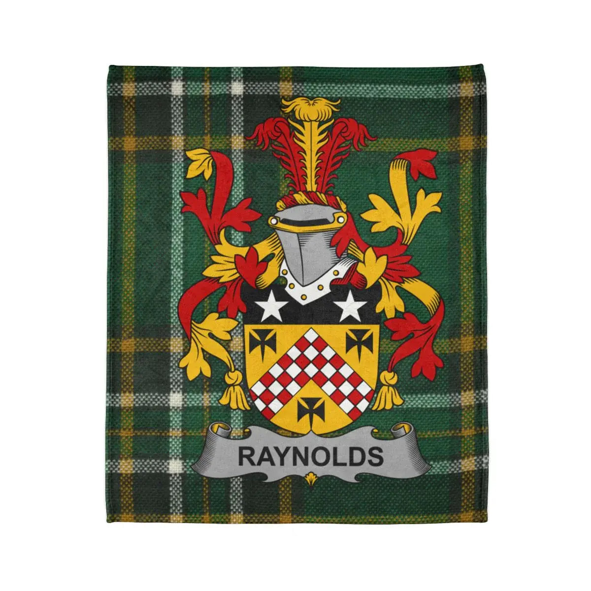 Raynolds Family Crest Green Tartan Check Blanket product