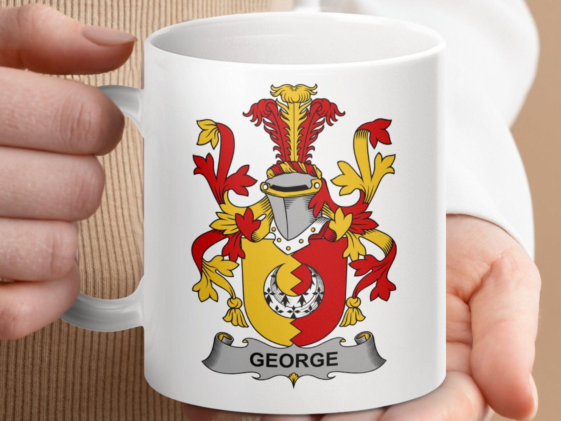 George Surname Irish Family Crest Mug - Celtic Ancestry Gifts