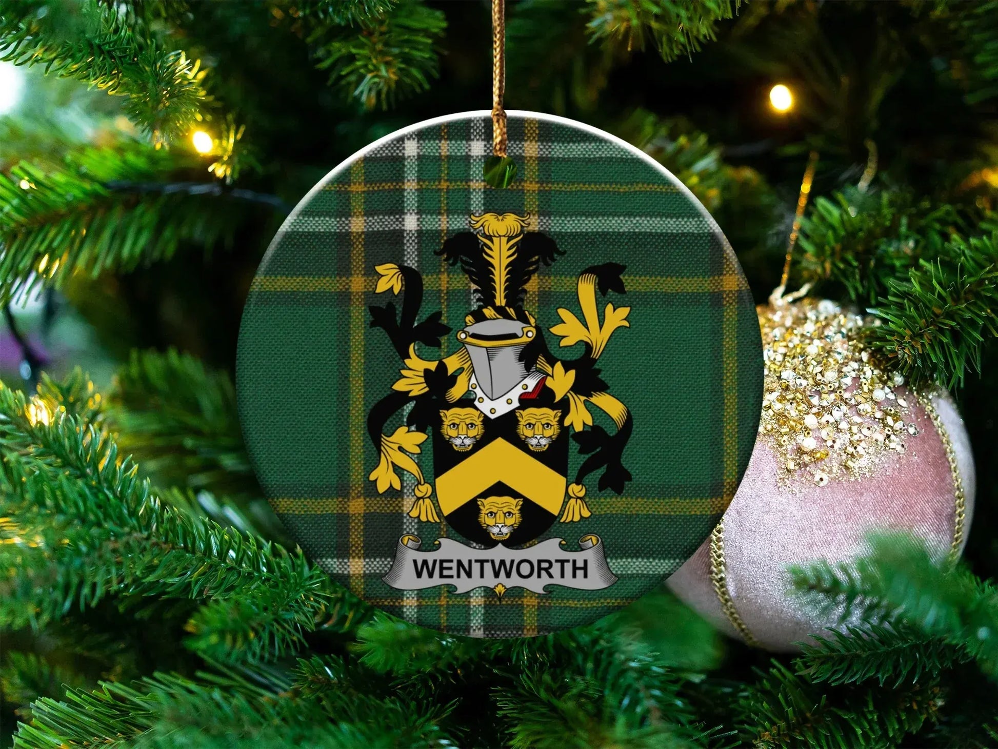 Personalized Family Crest Christmas Ornament product