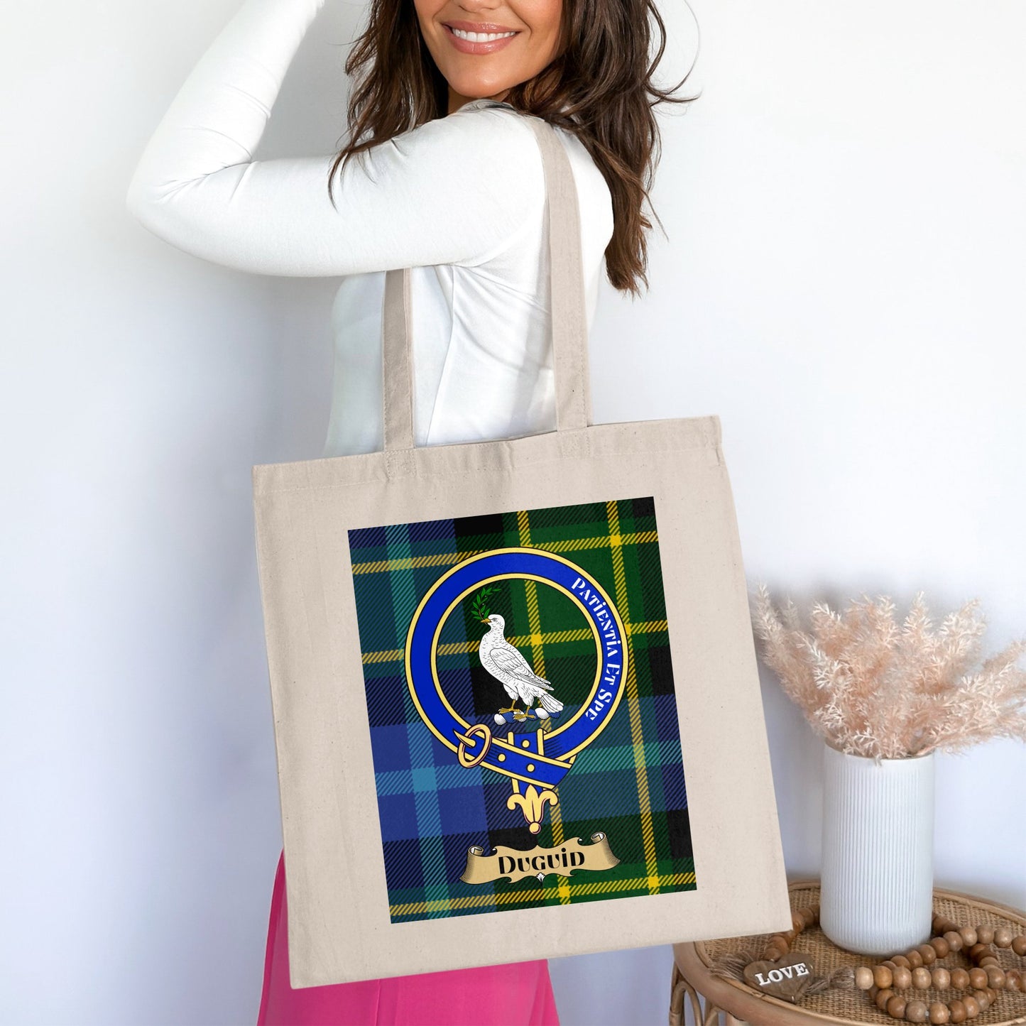 Duguid Clan Scottish Tartan Design Tote Bag - Living Stone Gifts