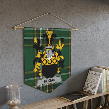 Hogan Tartan Green Family Crest Wall Banner product