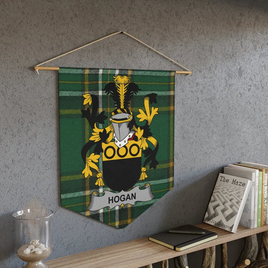 Hogan Tartan Green Family Crest Wall Banner product