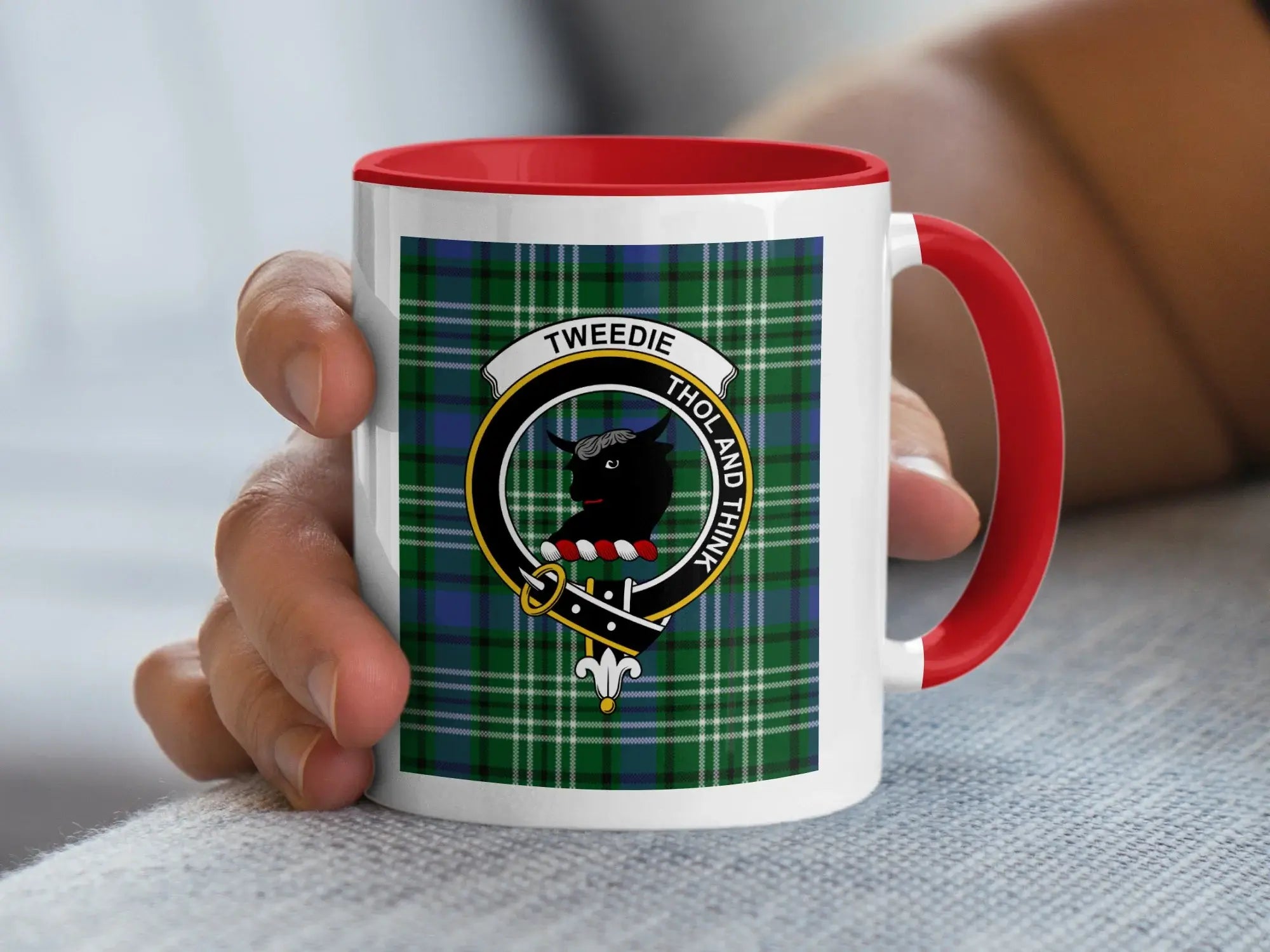 Clan Tweedie Tartan Crest Ceramic Coffee Mug
