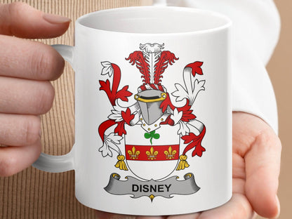 Disney Surname Irish Family Crest Mug - Celtic Ancestry Gifts