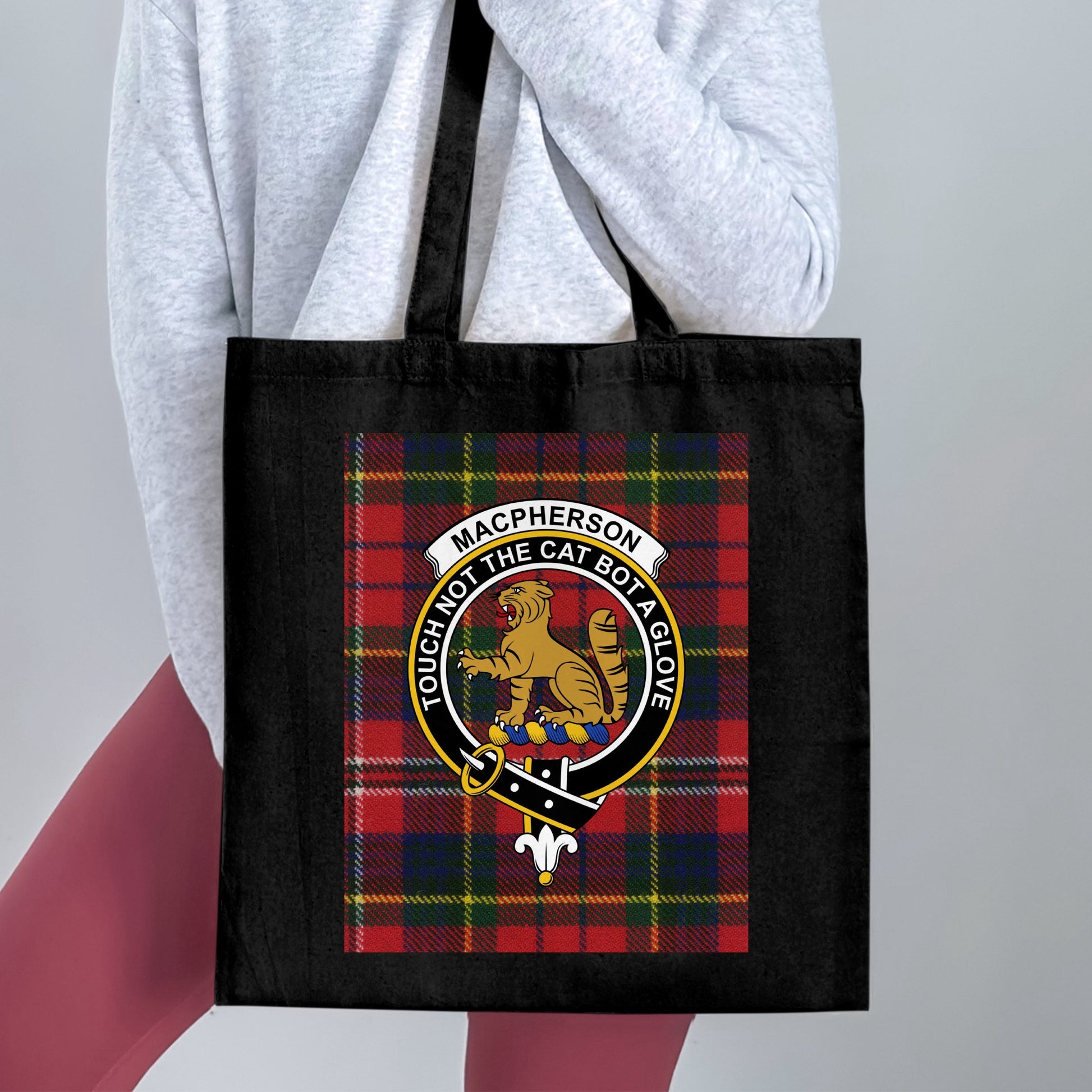 Touch Not The Cat Bot A Glove Scottish Clan Crest Tote Bag - Living Stone Gifts