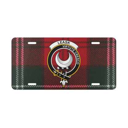 Leask Virtute Cresco Plaid License Plate product