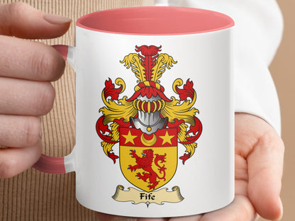 Fife Scottish Clan Coat of Arms Accent Coffee Mug - Living Stone Gifts