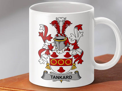 Tankard Family Crest Coat of Arms Printed Mug - Celtic Ancestry Gifts