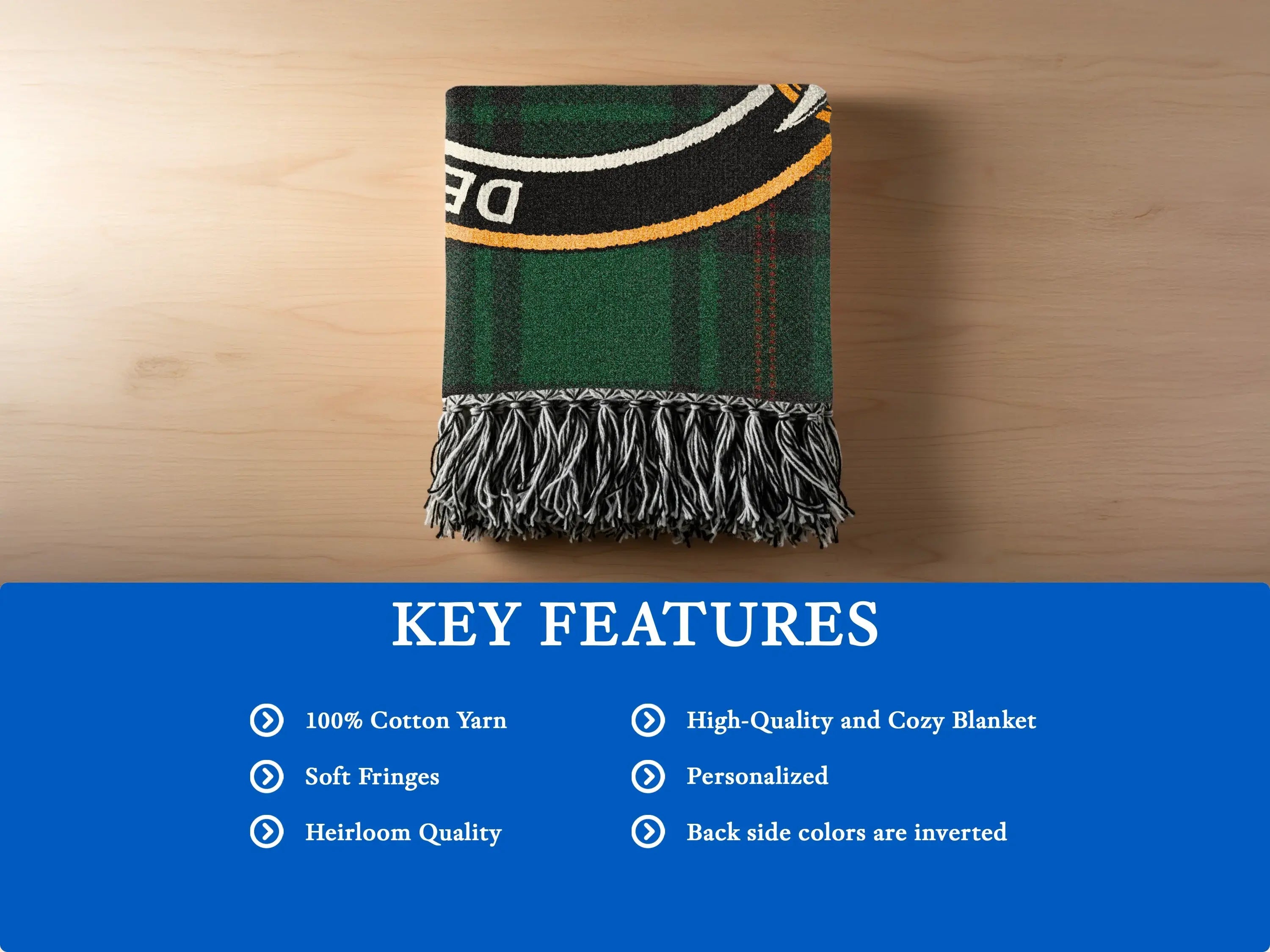 Personalized High-Quality Cozy Blanket with Soft Fringes