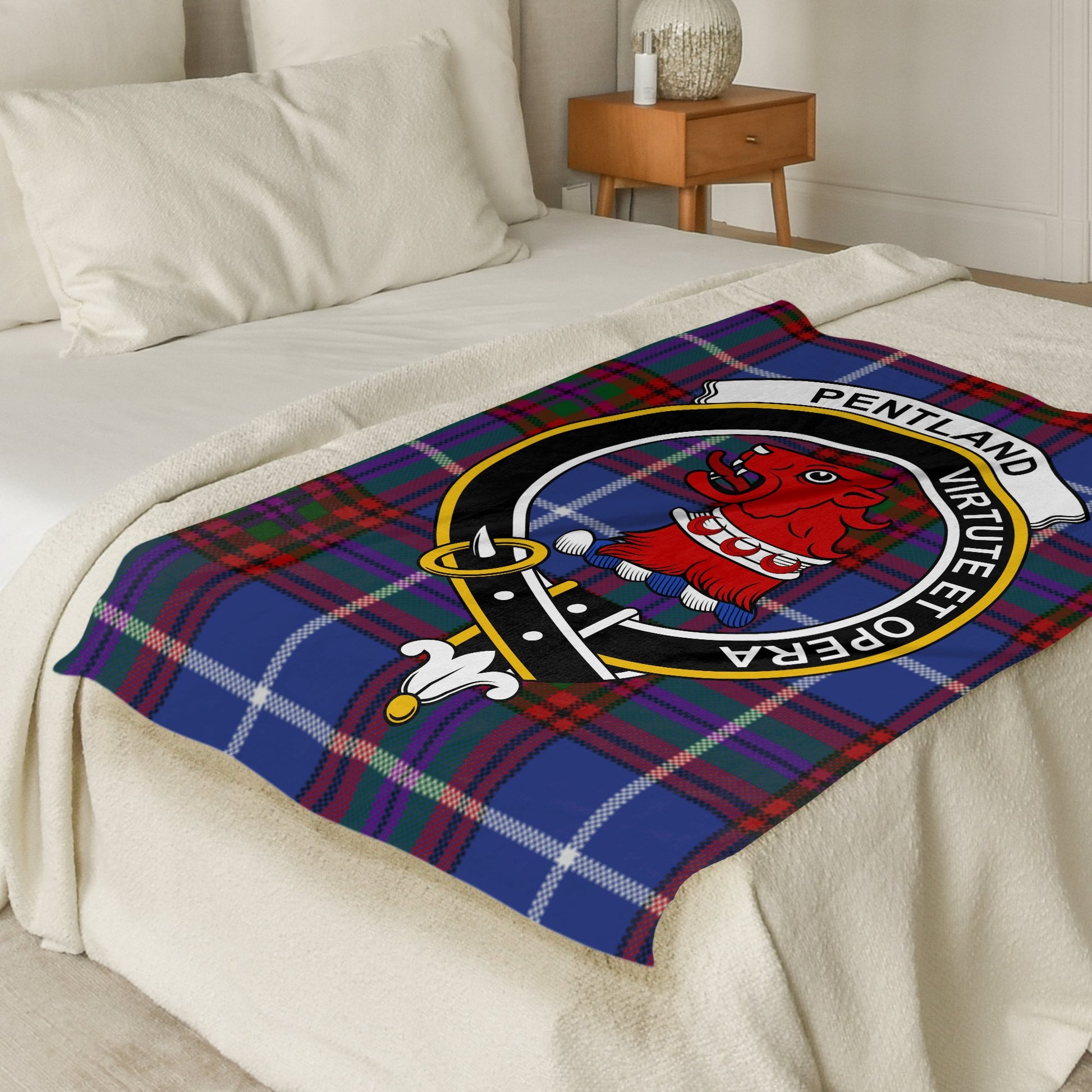 Scottish Clan Pentland Tartan Throw Style Blanket - Living Stone Gifts