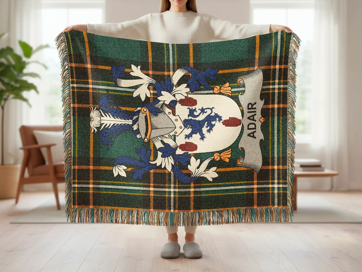 Adair Clan Tartan Plaid Pattern Decorative Blanket product type